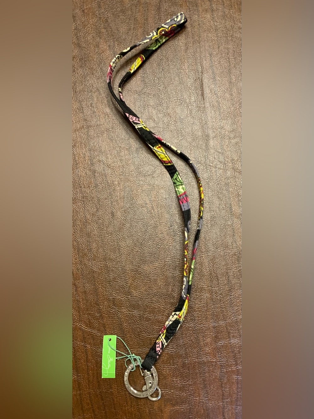 Vera Bradley Patterned Black Floral Lanyard NWT